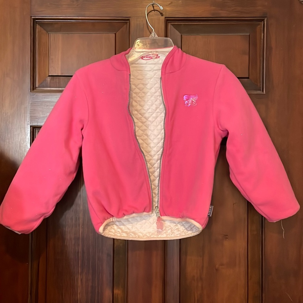 Kids Obermeyer reversible jacket - pink/white